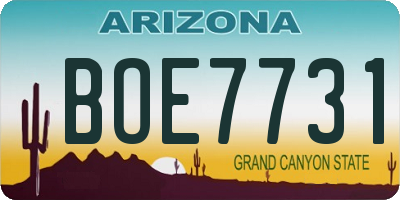 AZ license plate BOE7731