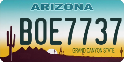 AZ license plate BOE7737