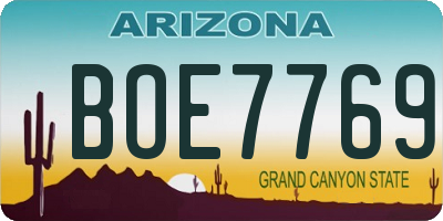 AZ license plate BOE7769