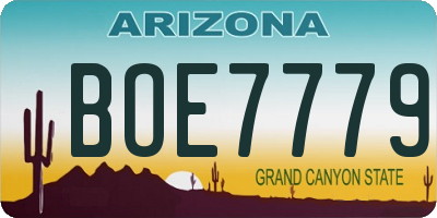 AZ license plate BOE7779