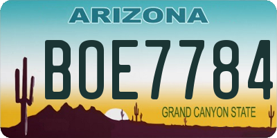 AZ license plate BOE7784