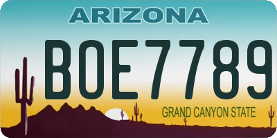 AZ license plate BOE7789