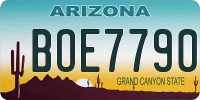 AZ license plate BOE7790
