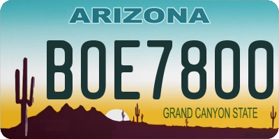 AZ license plate BOE7800