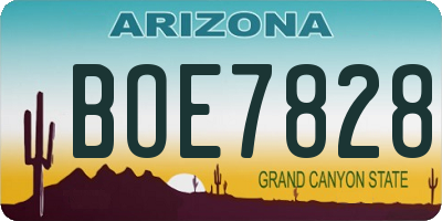 AZ license plate BOE7828
