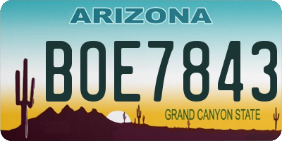 AZ license plate BOE7843