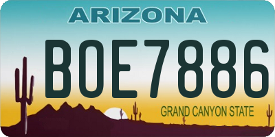 AZ license plate BOE7886