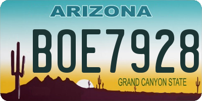 AZ license plate BOE7928