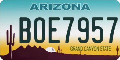 AZ license plate BOE7957