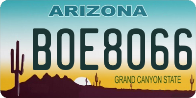 AZ license plate BOE8066