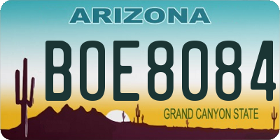 AZ license plate BOE8084