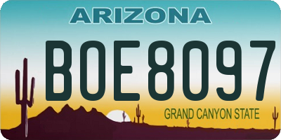 AZ license plate BOE8097