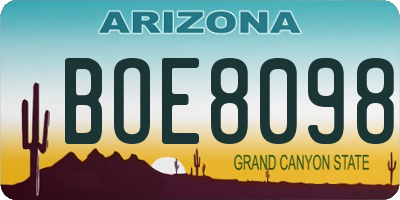 AZ license plate BOE8098