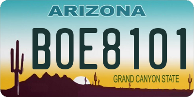 AZ license plate BOE8101
