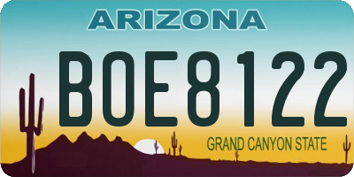 AZ license plate BOE8122