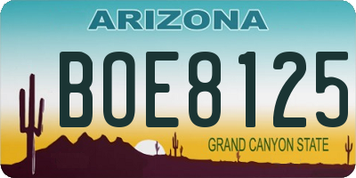 AZ license plate BOE8125