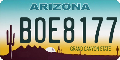 AZ license plate BOE8177