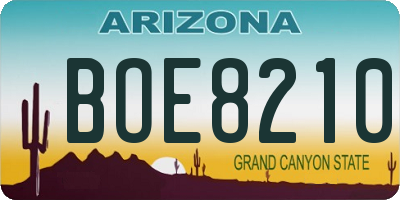 AZ license plate BOE8210