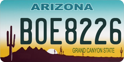 AZ license plate BOE8226