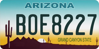 AZ license plate BOE8227