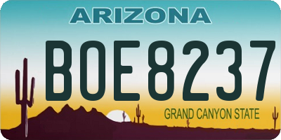 AZ license plate BOE8237