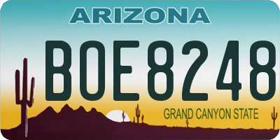 AZ license plate BOE8248