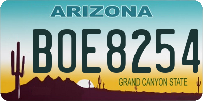 AZ license plate BOE8254