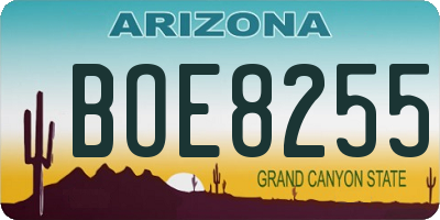 AZ license plate BOE8255