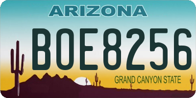 AZ license plate BOE8256