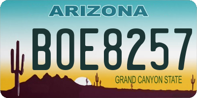 AZ license plate BOE8257