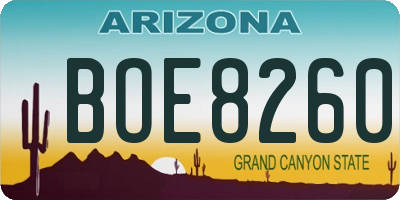 AZ license plate BOE8260