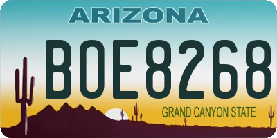 AZ license plate BOE8268