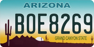 AZ license plate BOE8269