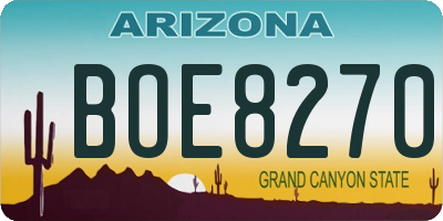 AZ license plate BOE8270