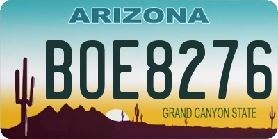 AZ license plate BOE8276
