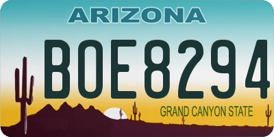 AZ license plate BOE8294