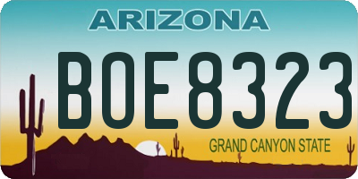 AZ license plate BOE8323