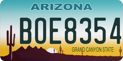 AZ license plate BOE8354