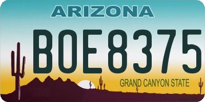 AZ license plate BOE8375
