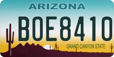 AZ license plate BOE8410