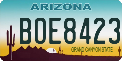 AZ license plate BOE8423