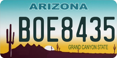 AZ license plate BOE8435