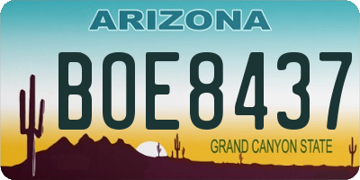 AZ license plate BOE8437