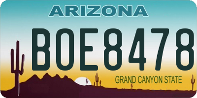 AZ license plate BOE8478