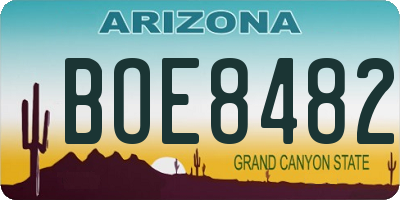AZ license plate BOE8482