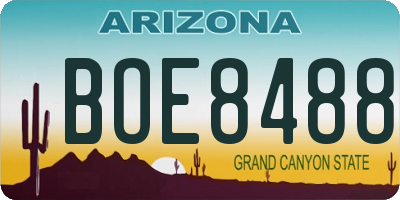 AZ license plate BOE8488