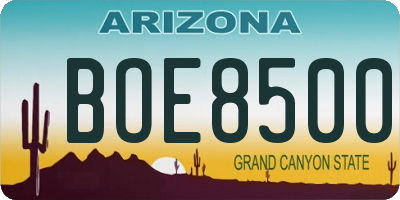 AZ license plate BOE8500