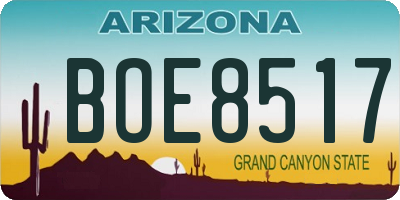 AZ license plate BOE8517
