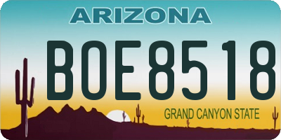 AZ license plate BOE8518