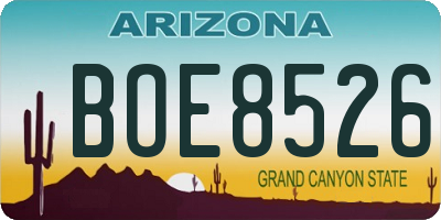 AZ license plate BOE8526